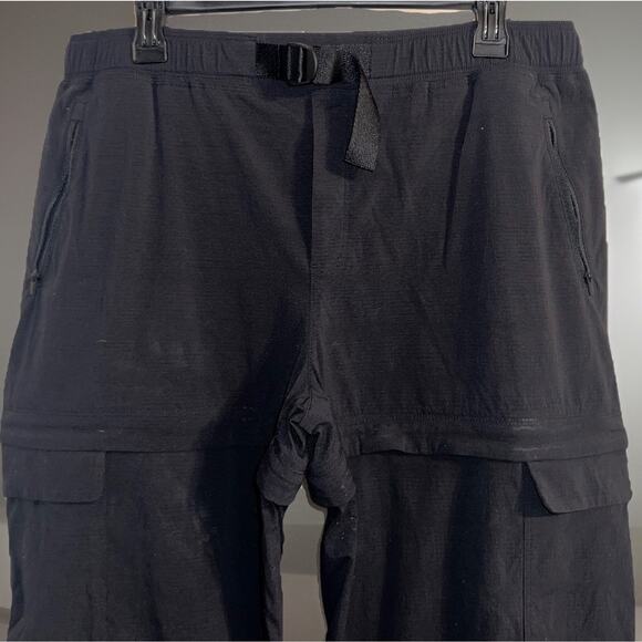 Athleta Hiking Pants Zip Off Legs Nylon Women Black Size 16 Utility Work Cargo - Picture 2 of 10